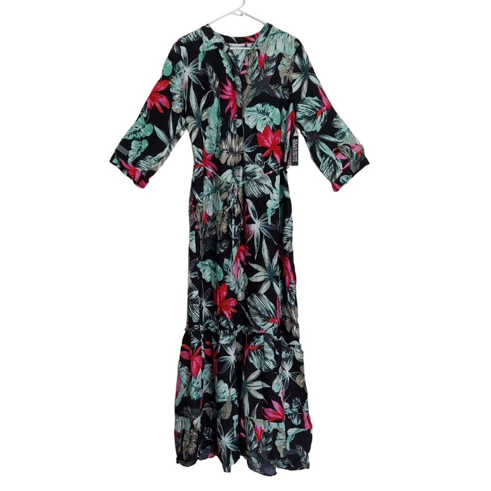 NY&Co Tropical Maxi Dress size L